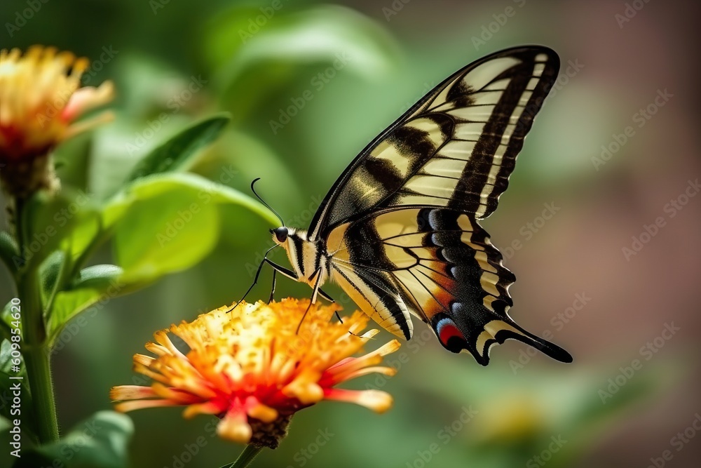 Beautiful butterfly on the flower AI Generative Beautiful butterfly on the flower AI Generative