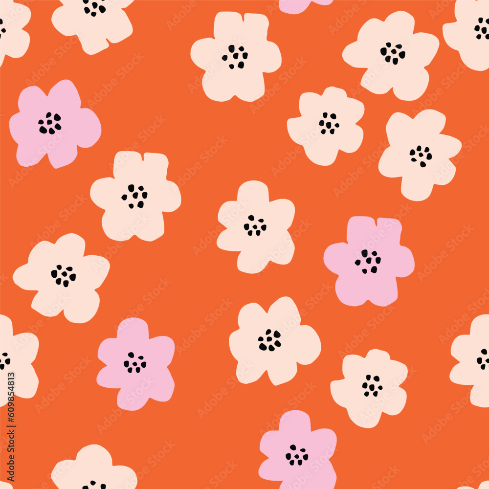 Beautiful Floral texture with hand drawn flowers. Seamless floral pattern in retro style. Abstract flowers, vintage background perfect for prints, textile, wrapping paper and surface design Beautiful Floral texture with hand drawn flowers. Seamless floral pattern in retro style. Abstract flowers, vintage background perfect for prints, textile, wrapping paper and surface design