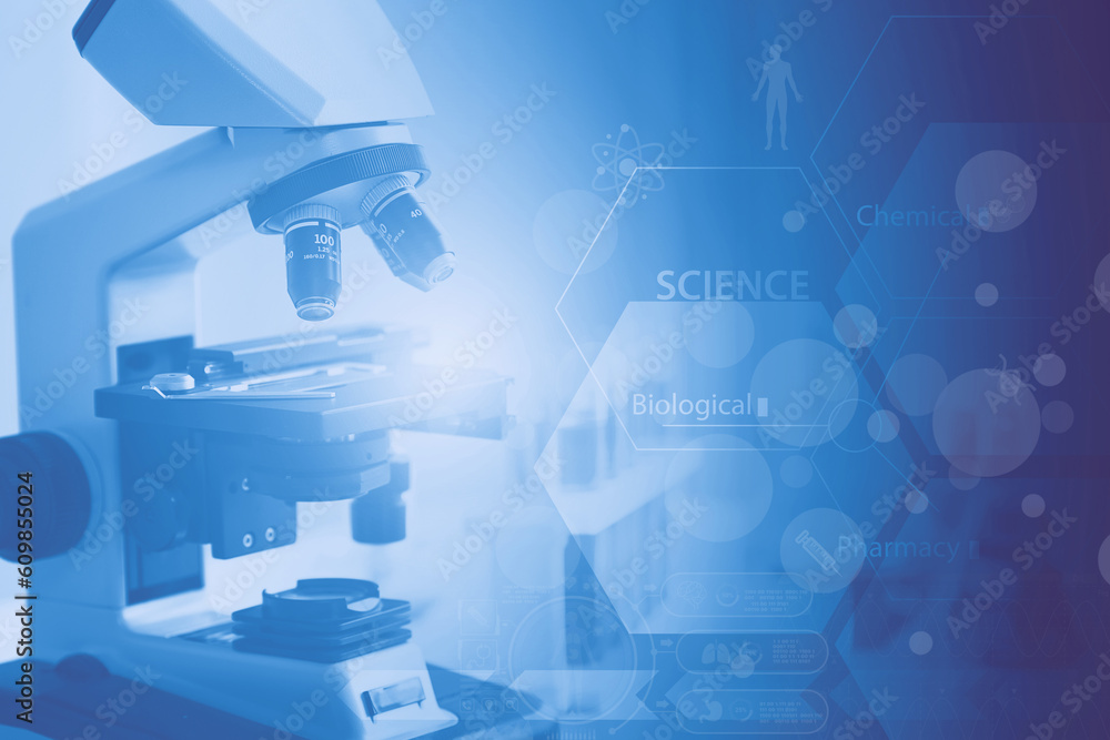 Science laboratory generic biology chemistry research concept graphic design for banner background. Science laboratory generic biology chemistry research concept graphic design for banner background.