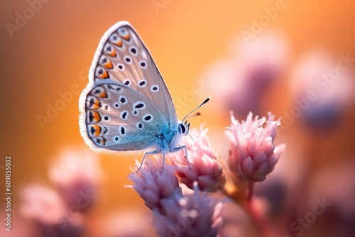 Beautiful butterfly on the flower AI Generative
