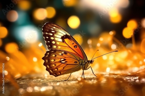 Beautiful butterfly with light AI Generative