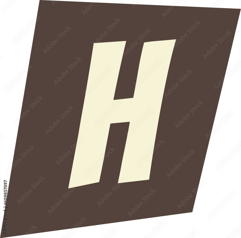 Fototapeta premium Anonymous Clippings Font H Letter