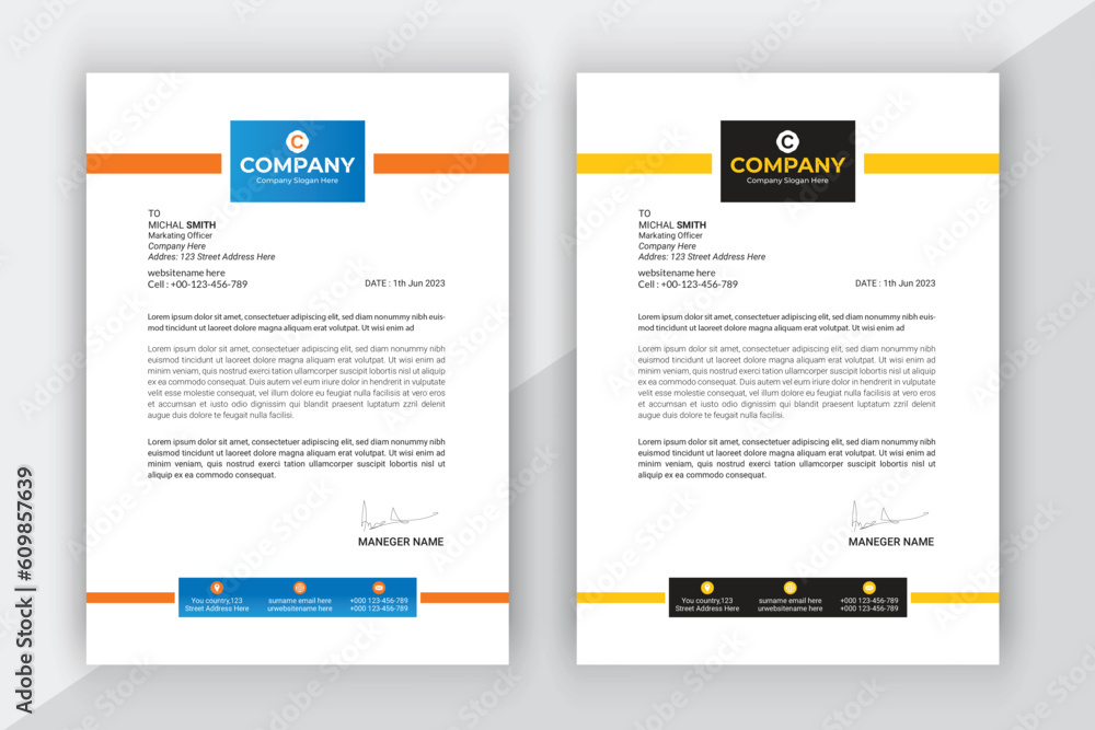 Minimal business letterhead template in a4. Minimal business letterhead template in a4.