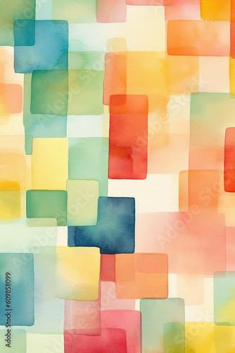 Abstract watercolor composition that explores the harmony and contrast between a limited color palette, gradients and luminous effects. Wall decor, ai generative