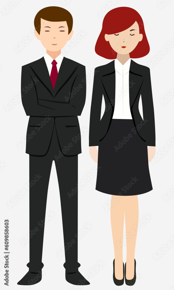 Businesswoman and businessman vector illustration