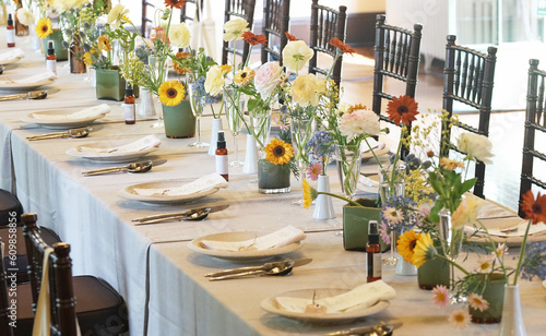 table setting in a restaurant