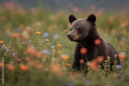 a bear in a flower garden © imur