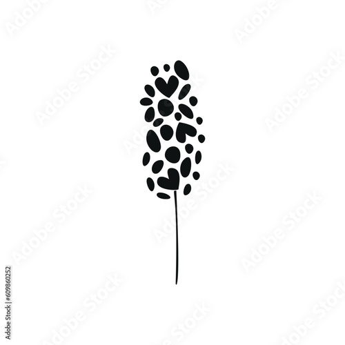 Flat vector silhouette illustration of flower