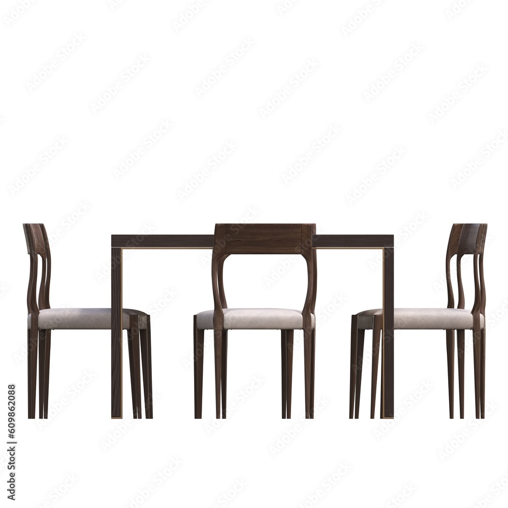 diner table isolated on white background, 3D illustration, cg render diner table isolated on white background, 3D illustration, cg render