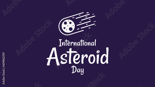 Vector illustration of International asteroid day with falling meteor icon in flat design