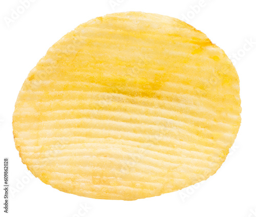 Crispy Potato chips on white background, Fried Potato chips on white Png file.