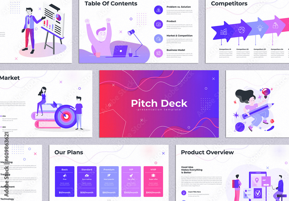 Pitch Deck Presentation Template Stock Template | Adobe Stock
