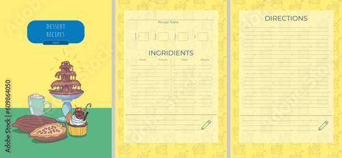 Bright Template For Dessert Recipes Book