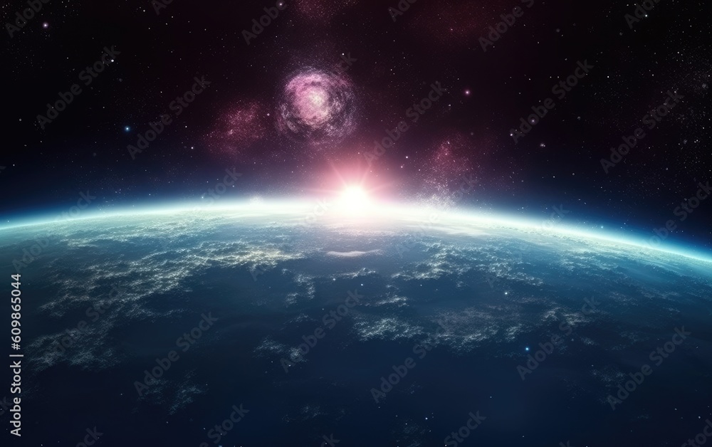 Obraz premium 3D illustration of Deep space background, full of stars and galaxies, Generative AI