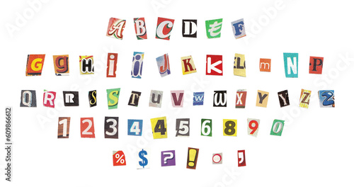 Retro Magazine Newspaper Cutout Letters Numbers