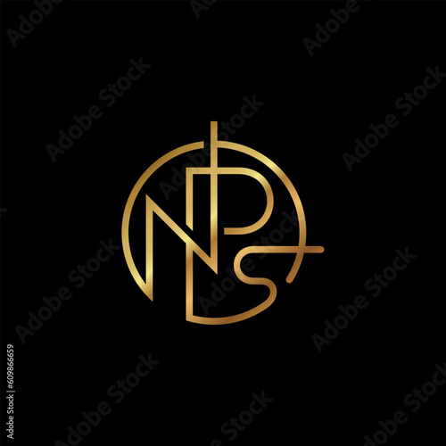Letter combination logo with circular line style, N, P, and S logos