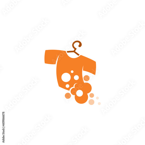 Clean laundry logo with simple design, orange color