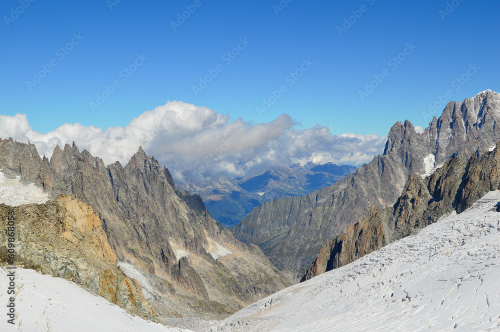 the peak of the monte bianco skyway