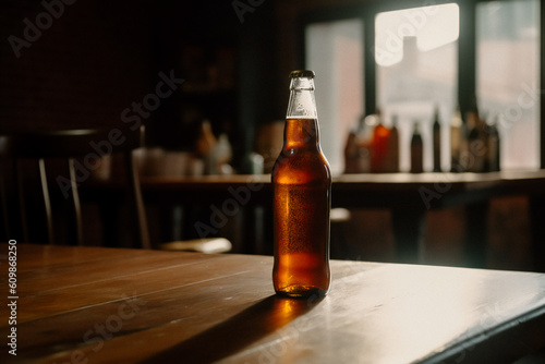 Bottle of beer mockup, ai generated photo