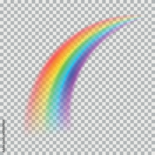 Blurred rainbow arc with transparent effect. Vector