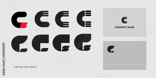 A collection of modern minimalist letter C symbol logo designs