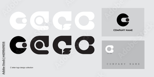 A collection of modern minimalist letter C symbol logo designs