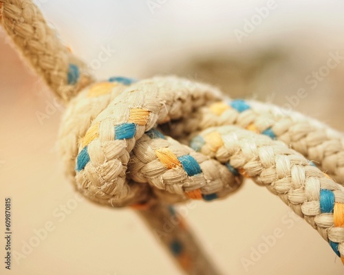 Close up of a knot rope