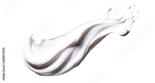 Ai generative. White beauty cream smear smudge on white