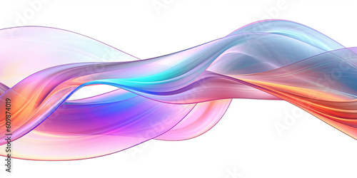 Abstract 3D Background with colorful flowing twisted lines waves. Generative AI © Slanapotam