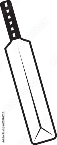 cricket bat vector outline icon