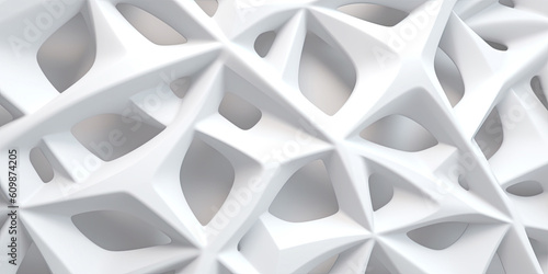 Fototapeta Naklejka Na Ścianę i Meble -  Abstract 3d white background, geometric pattern texture. Generative AI