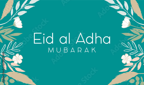eid al adha mubarak Holiday concept. Template for background, banner, card, poster, t-shirt with text inscription