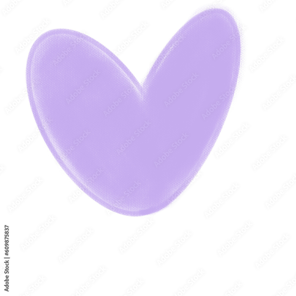violet heart isolated on white background