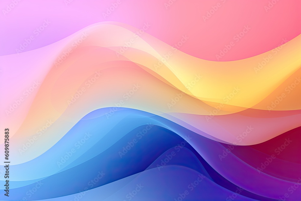 Abstract rainbow wave background. Generative AI Abstract rainbow wave background. Generative AI