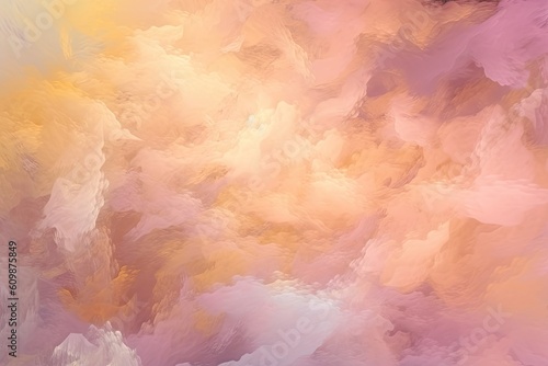 Glowing colorful soft clouds. Fluffy cumulus atmosphere phenomenon. Generative AI © Gelpi