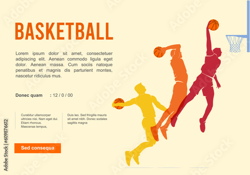 Great simple basketball dunk background design for any media	