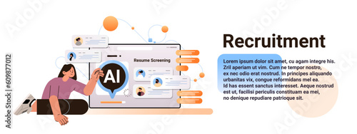 hr manager choosing resume with photo and personal info of new employees job candidates on digital screen recruitment hiring