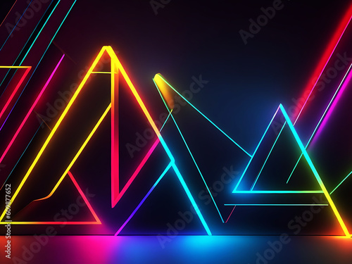 3d render abstract minimal neon background pink blue