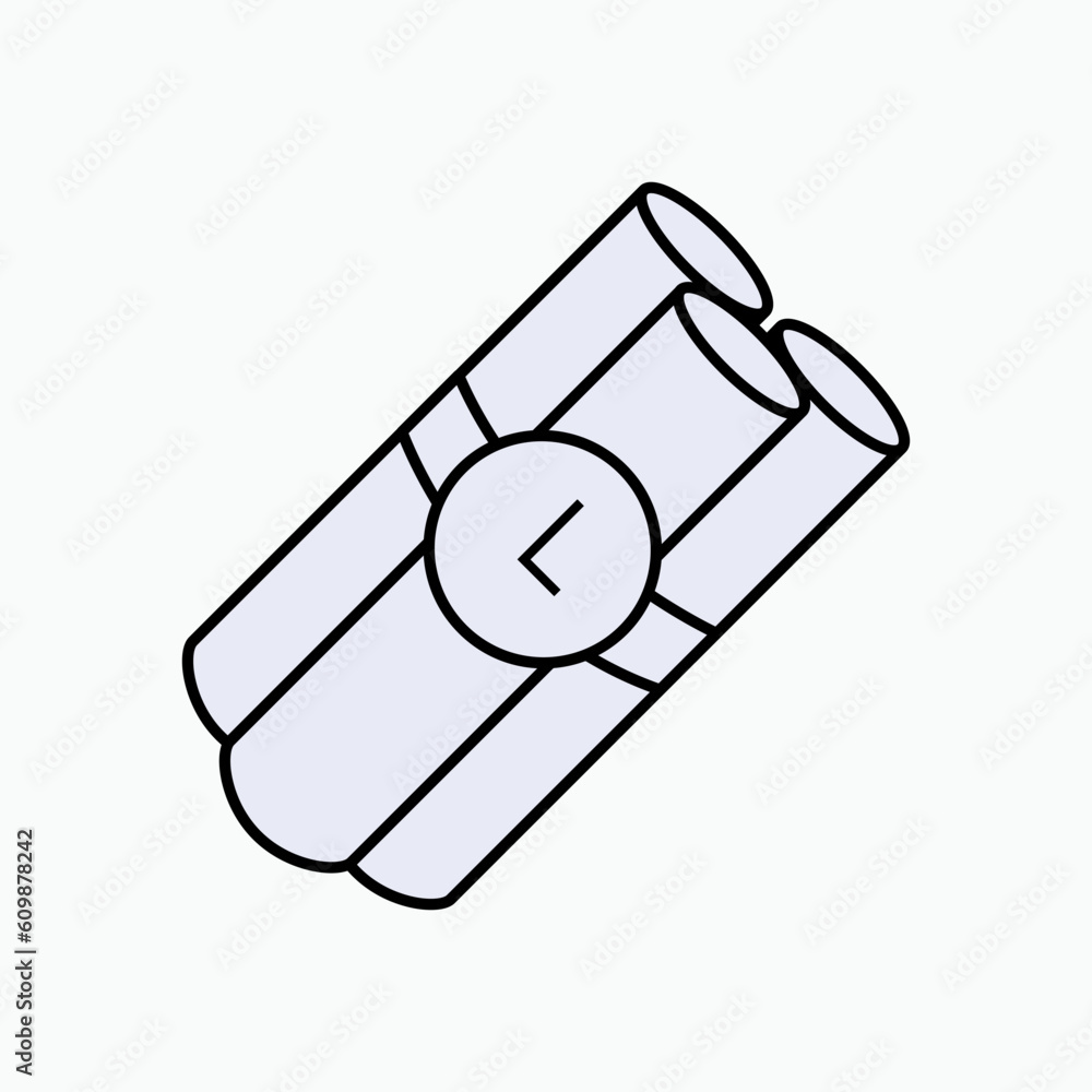 Dynamite, TNT Icon. Explosive Material Symbol. Dynamite, TNT Icon. Explosive Material Symbol.