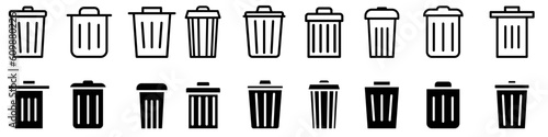 Trash can ector icon set. garbage illustration sign collection. rubbish symbol. trash logo.