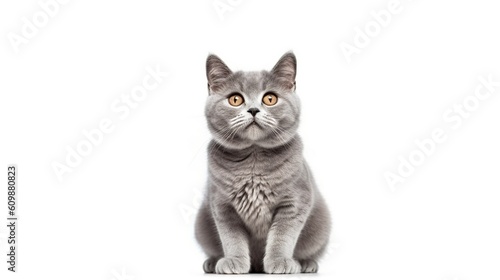 cat on white background photo