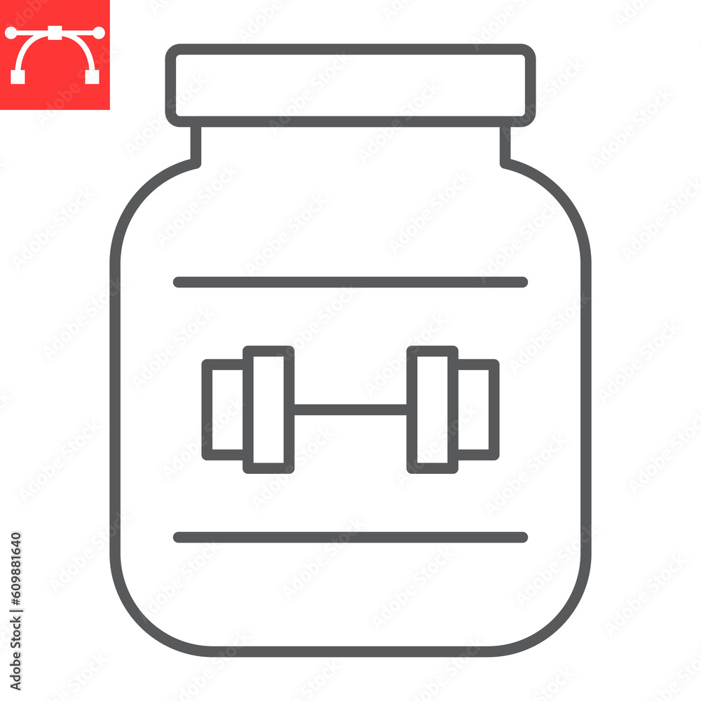 Protein line icon, supplements and health, whey vector icon, vector graphics, editable stroke outline sign, eps 10. Protein line icon, supplements and health, whey vector icon, vector graphics, editable stroke outline sign, eps 10.