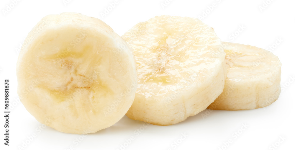 Banana slices Isolated with clipping path Banana slices Isolated with clipping path