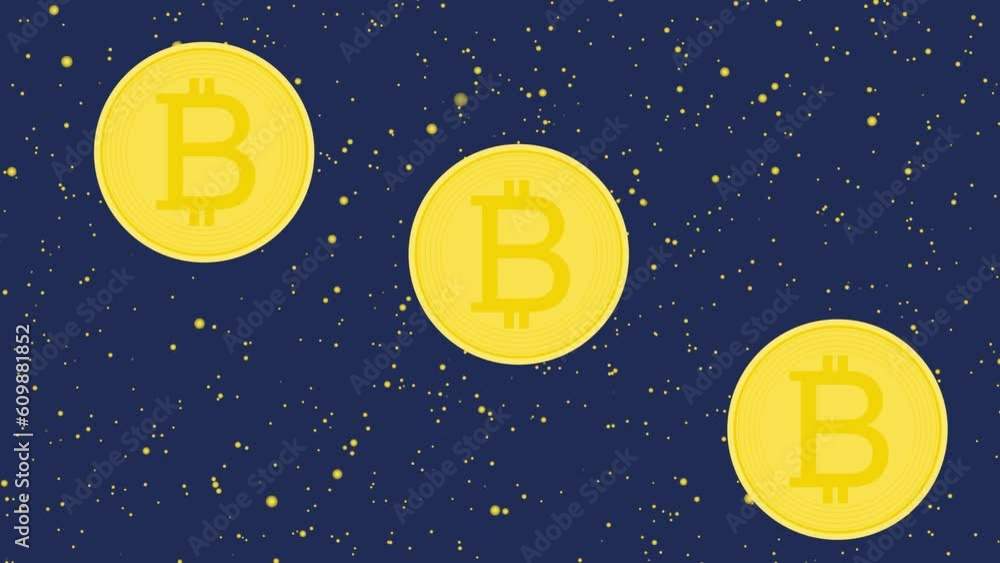 simple video animation with yellow bitcoin simple video animation with yellow bitcoin