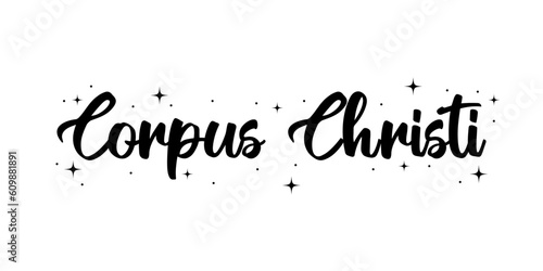 Vector Illustration of Corpus Christi. Holiday greeting card  template for your design. Vector illustration
