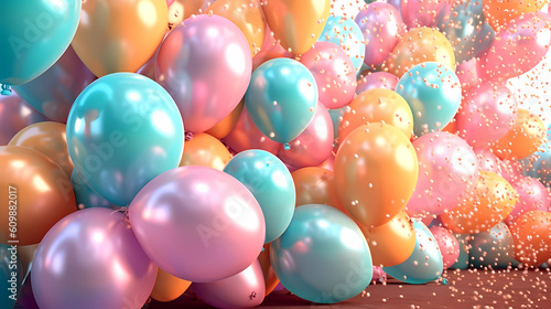 colorful balloons background -Generative AI