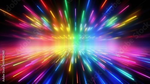 Rainbow light high speed motion effect generated by AI technology