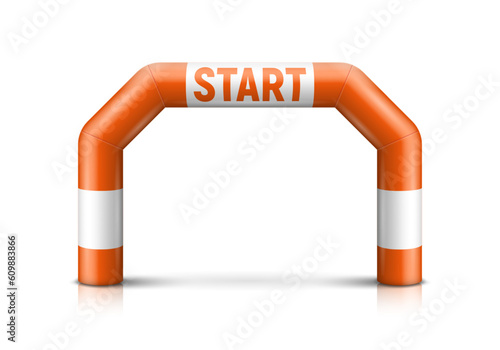 Inflatable start/finish arch. Inflatable arch for sporting events. Vector template for your design.