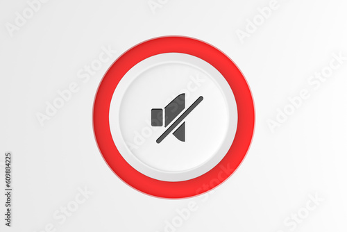 Free Download Push button with sound off or mute volume icon on white background. - GFXLoad