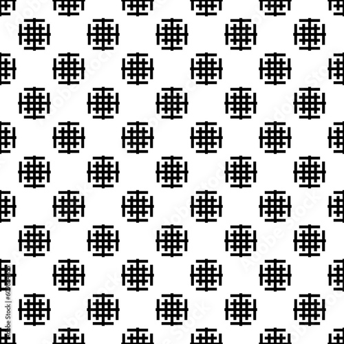 set of black and white icons elements geometyric flower fabric backdrop vintage tile design decorative vector illustration
